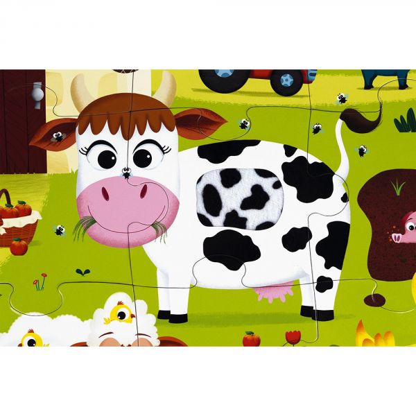 Puzzle enfant tactile Les animaux de la ferme 20 pièces