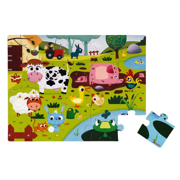 Puzzle enfant tactile Les animaux de la ferme 20 pièces