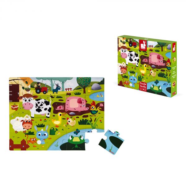 Puzzle enfant tactile Les animaux de la ferme 20 pièces