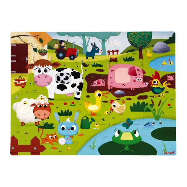 Puzzle enfant tactile Les animaux de la ferme 20 pièces