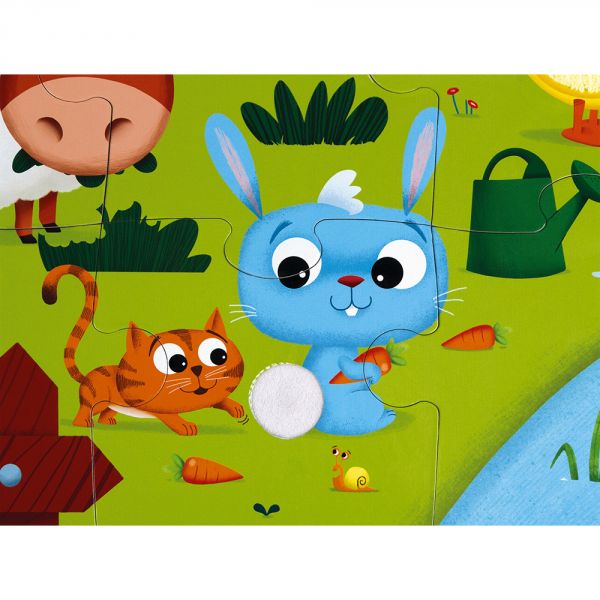 Puzzle enfant tactile Les animaux de la ferme 20 pièces