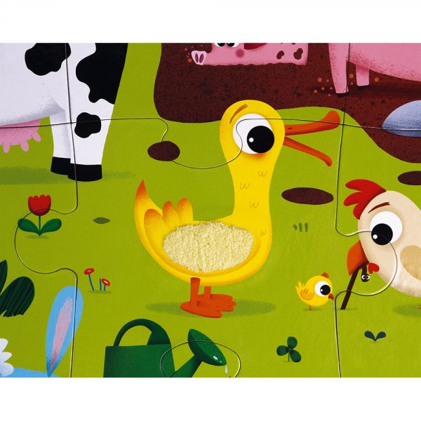 Puzzle enfant tactile Les animaux de la ferme 20 pièces