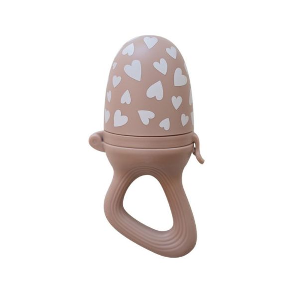 Tétine grignoteuse Fall in love taupe rose + 4 embouts