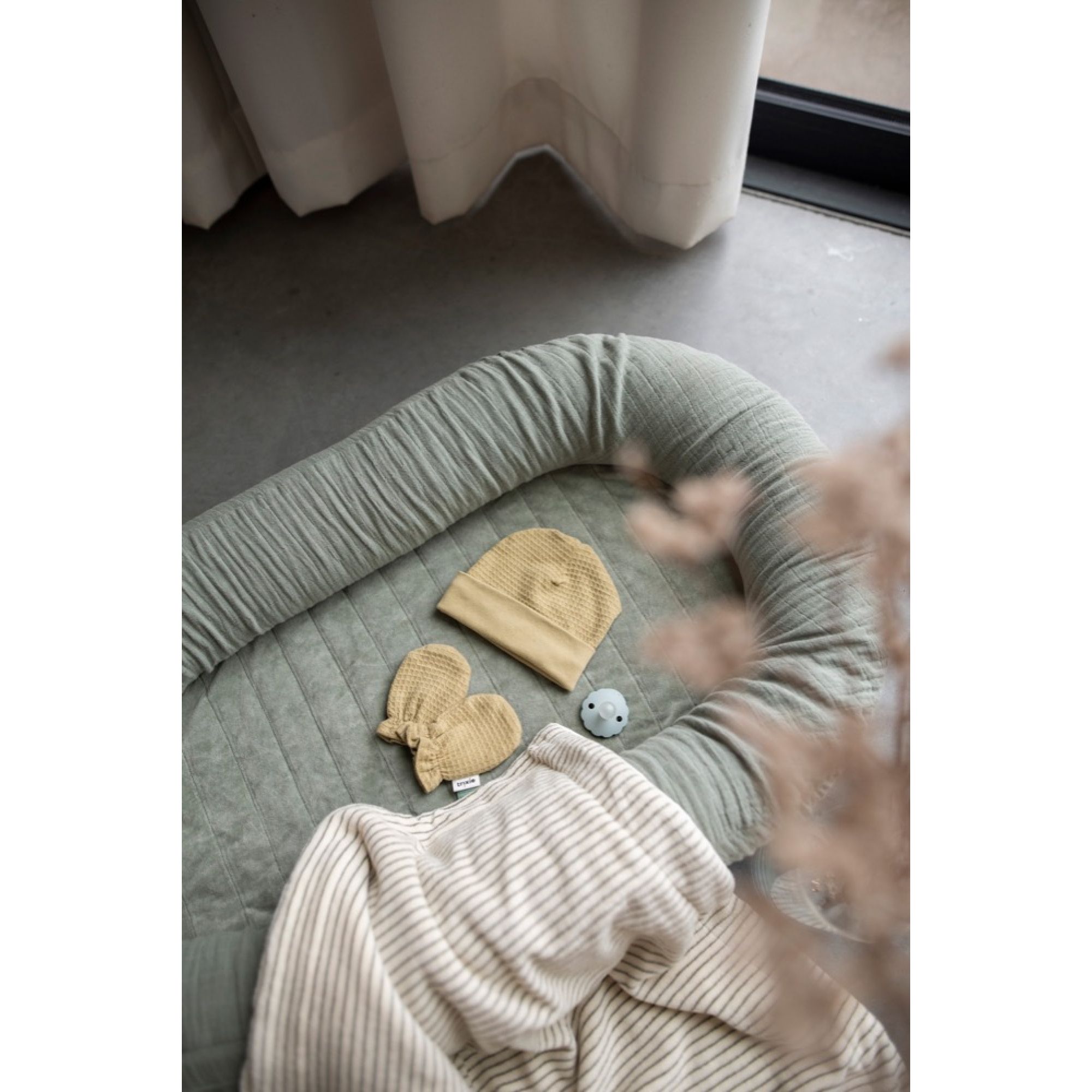 Ensemble Bonnet Et Moufles Bébé 0–6 Mois – Coton Doux Avec Nœud, Idéal Pour Nouveau-nés