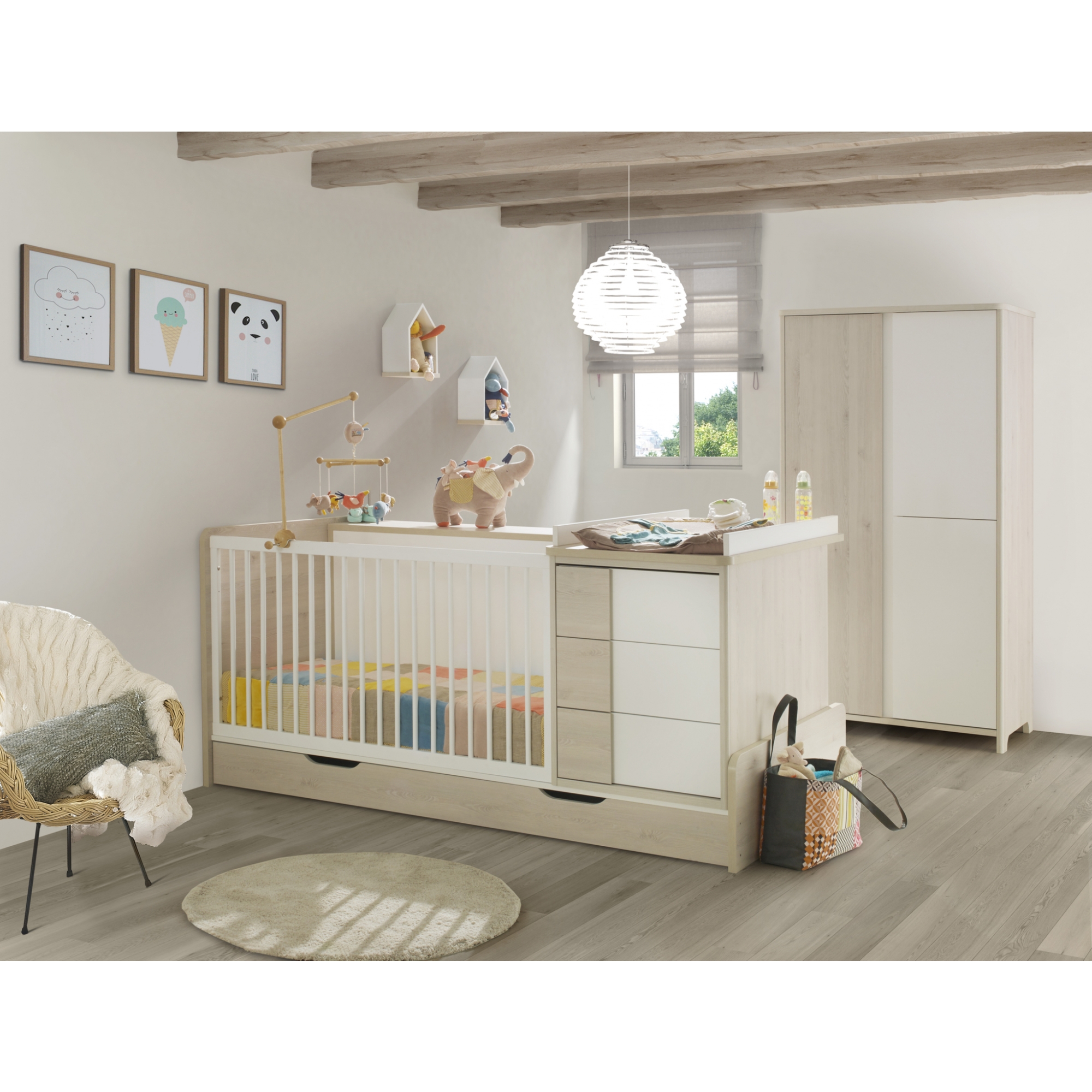 Galipette Etagere Murale Nichoir Sacha Pin Blanchi Made In Bebe