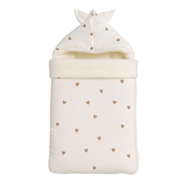 Nid d'ange coton doublé Sherpa Little Coeur