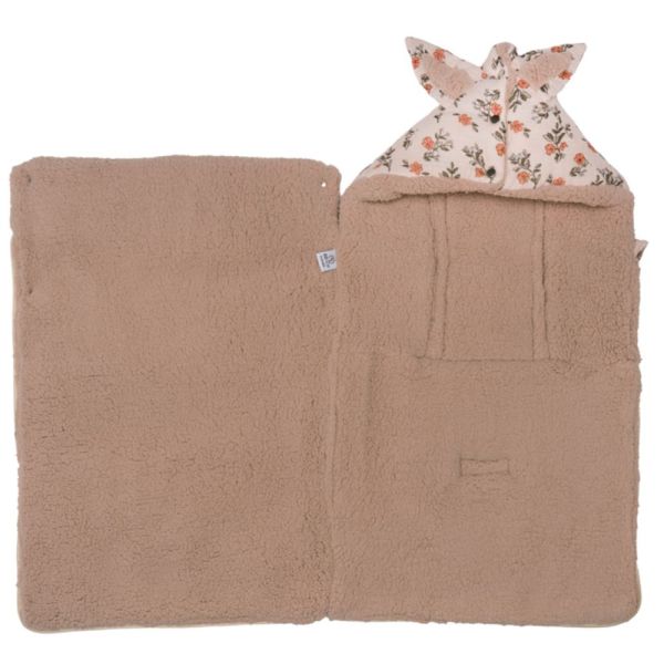 Nid d’ange imprimé fleurs doublé sherpa