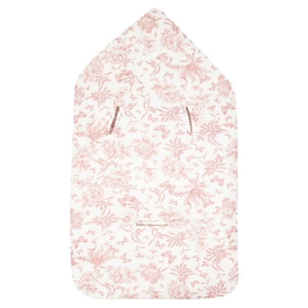 Nid d'ange imprimé Toile de Jouy 41 x 85 cm rose