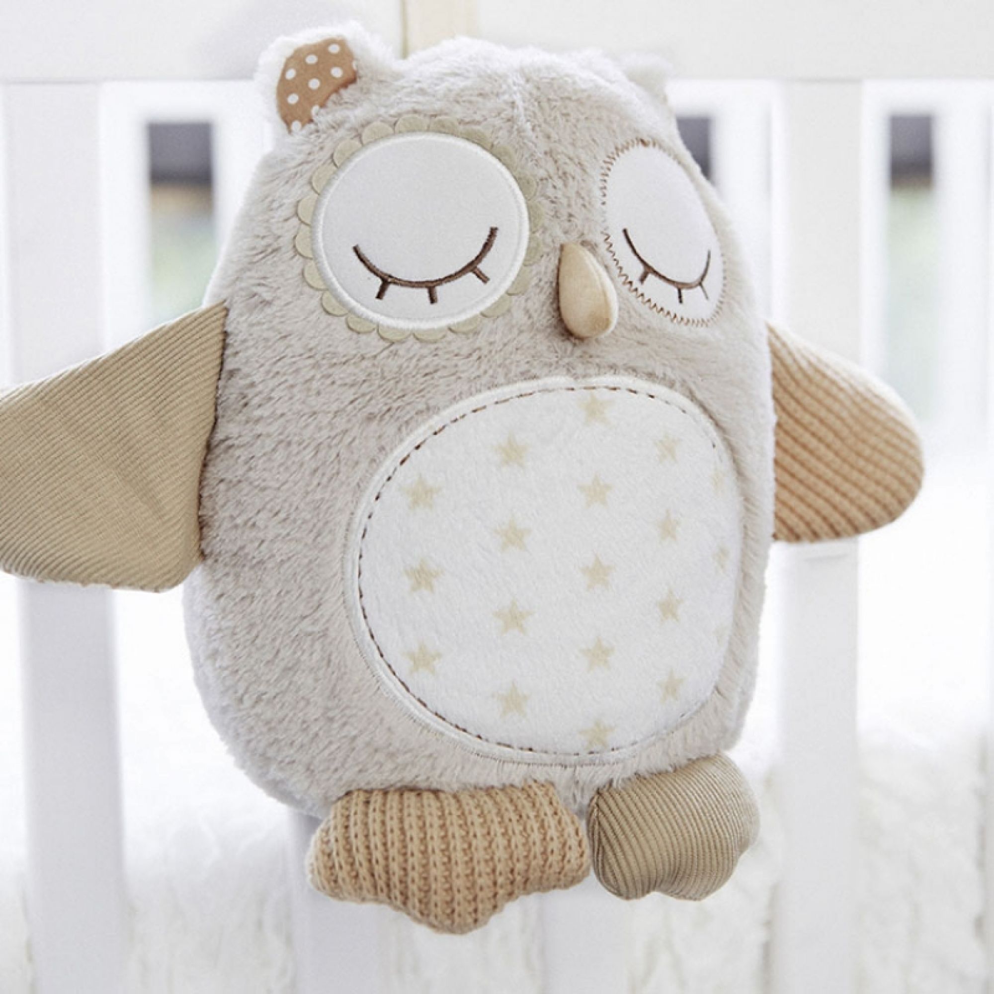 Peluche musicale bruit blanc avec détecteur de pleurs Hibou - Made in Bébé