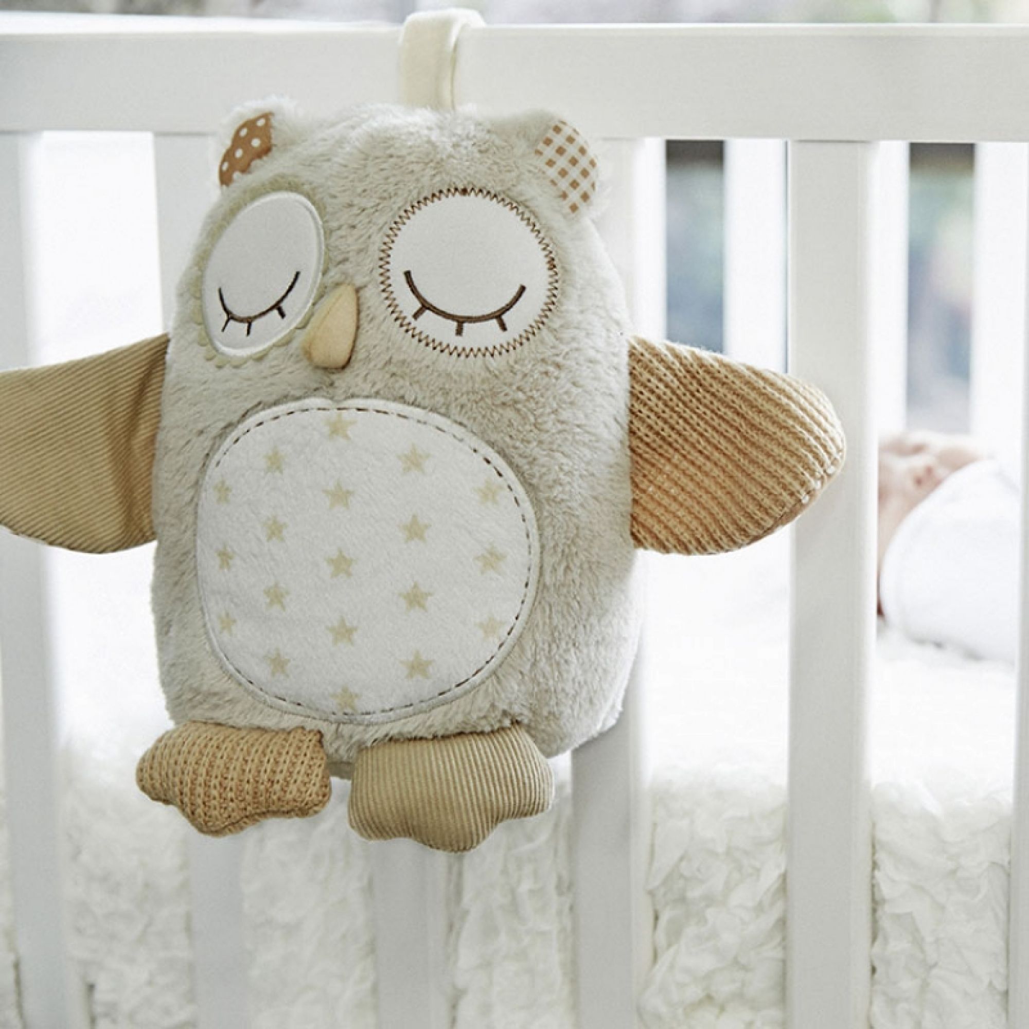 Peluche musicale bruit blanc avec détecteur de pleurs Hibou - Made in Bébé