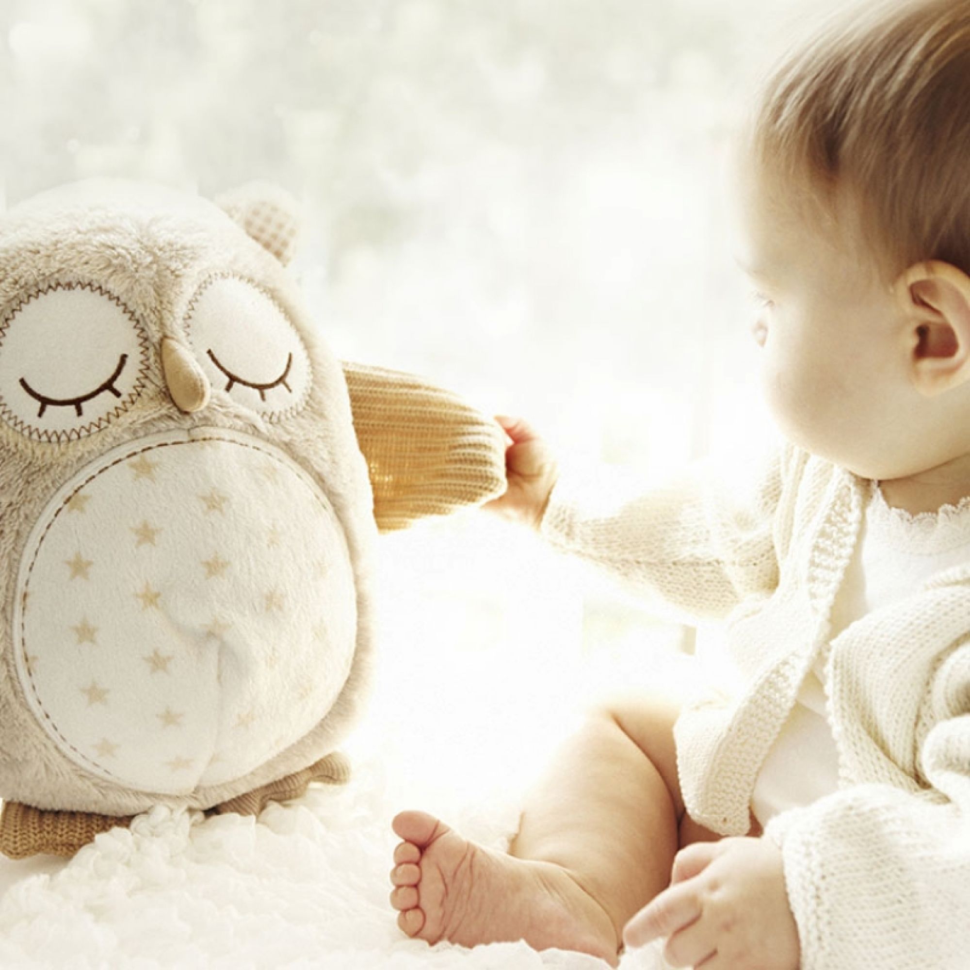 Peluche musicale bruit blanc avec détecteur de pleurs Hibou - Made in Bébé