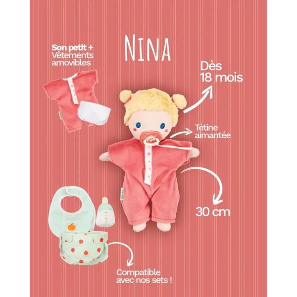 Poupon en tissu 30cm Nina