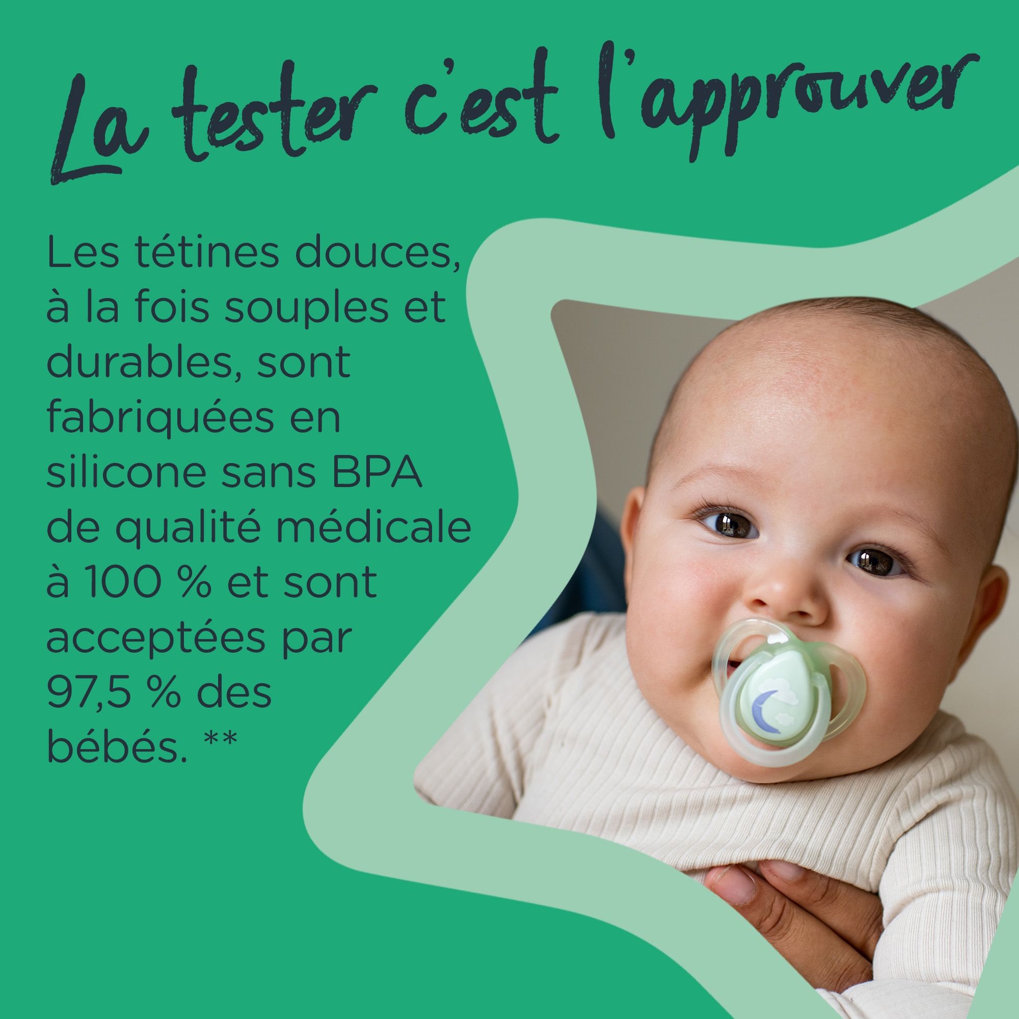 Tommee Tippee Lot de 2 sucettes nuit closer to nature forme naturelle