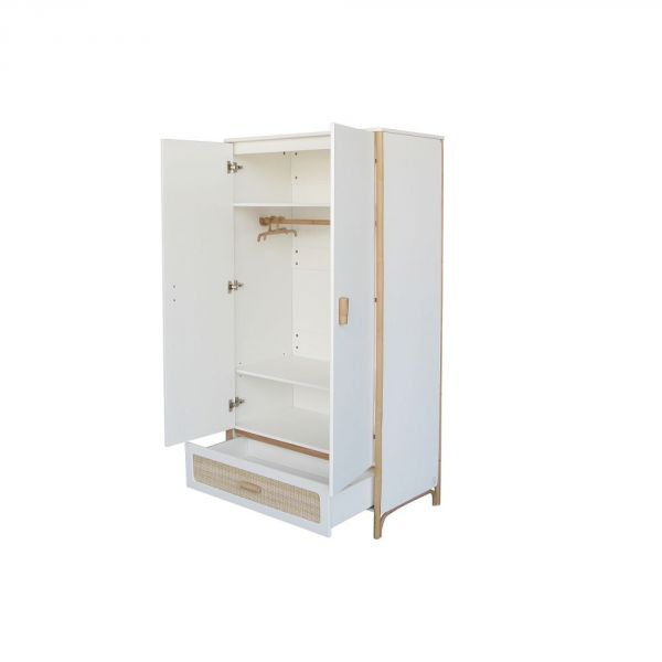 Armoire Océania cannes de rotin neige