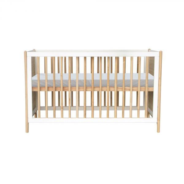 Lit bébé évolutif Océania cannes de rotin 60x120 cm Neige