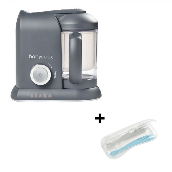 Pack Babycook Solo Dark grey+ lot de 2 cuillères en silicone