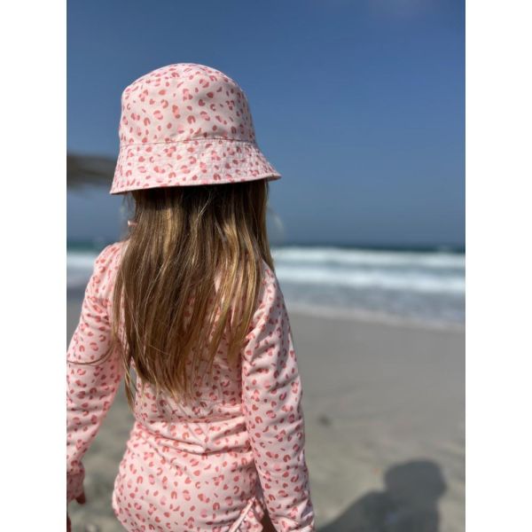 Chapeau anti UV Léopard rose - 0-1 an