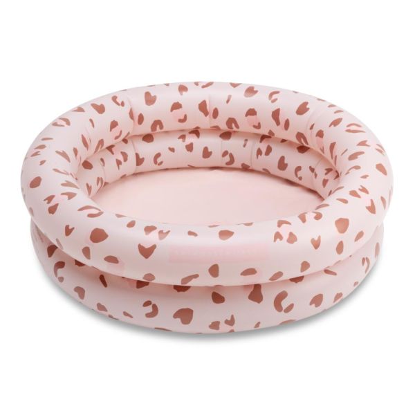 Piscine bébé Ø 60 cm léopard rose 2 anneaux