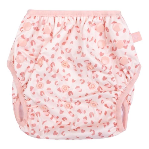 Couche de bain lavable Léopard rose 0-3 ans