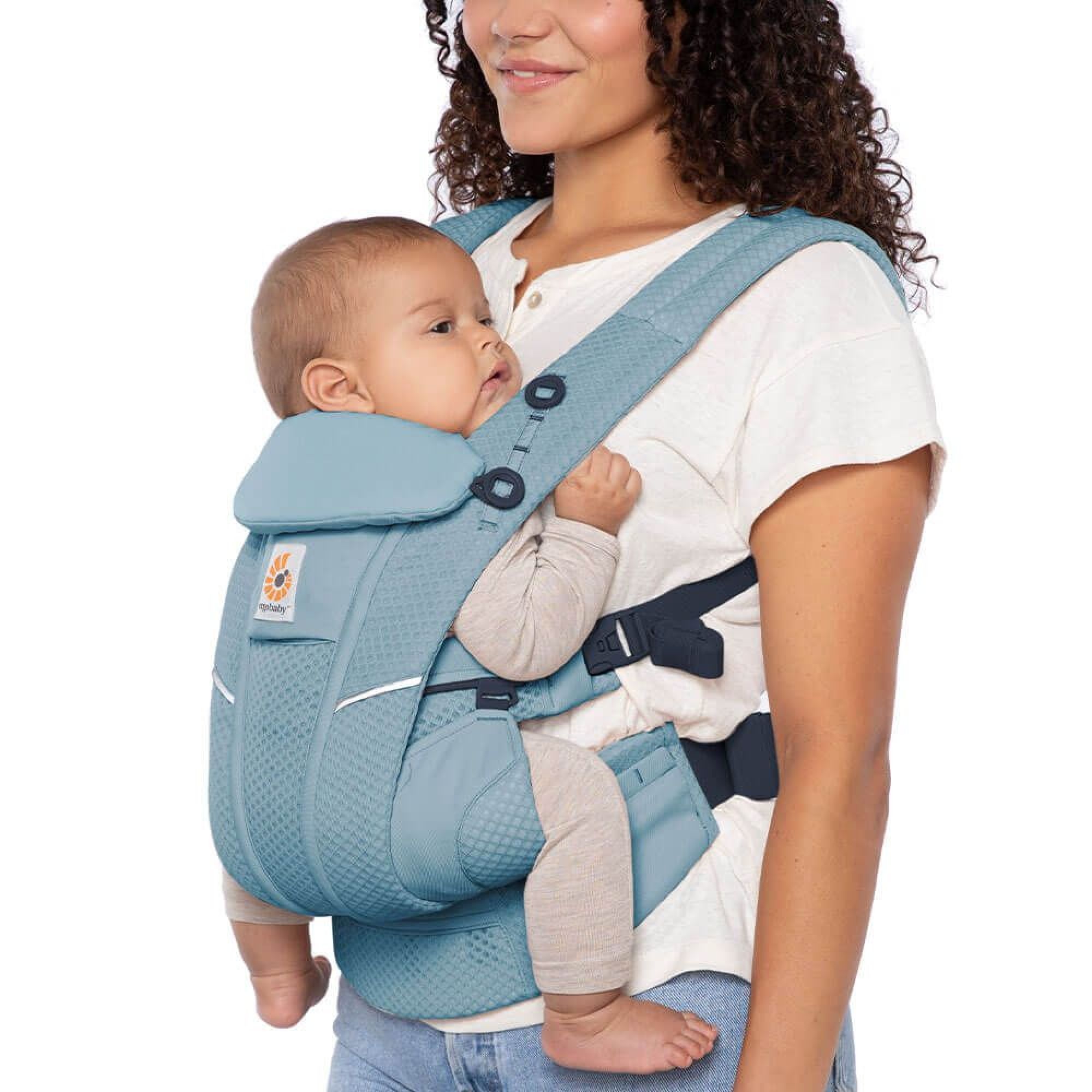 Transat pouf bébé avec 2 poches de rangement, poignée de transport