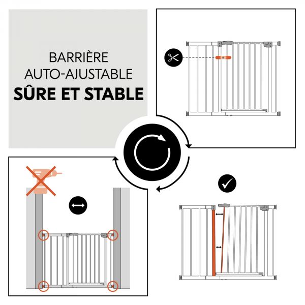 Barrière d'escalier Open N Stop 2 avec extention +21 cm White