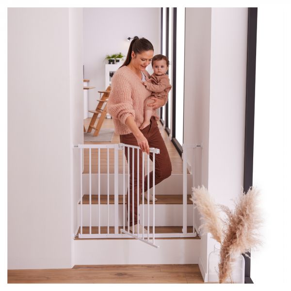Barrière d'escalier Open N Stop 2 avec extention +21 cm White