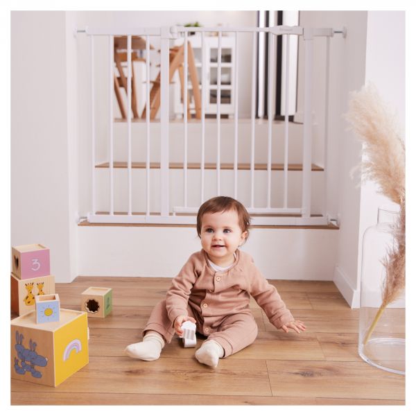 Barrière d'escalier Open N Stop 2 avec extention +21 cm White