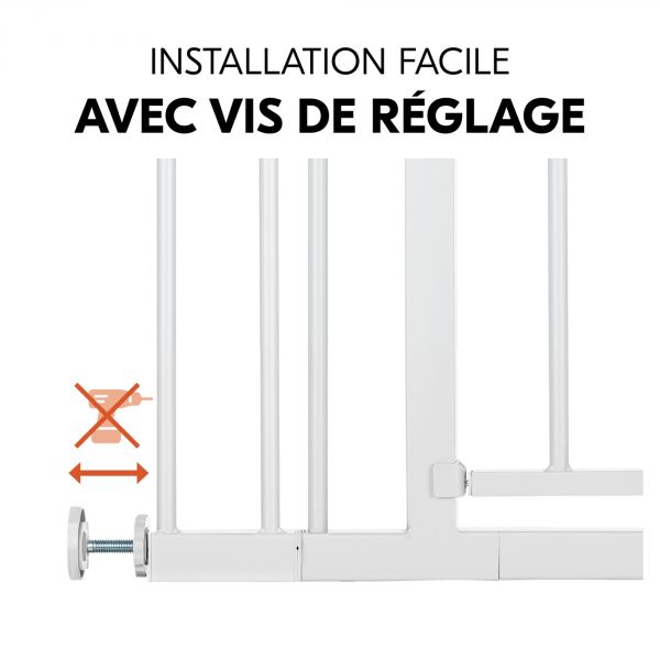 Barrière d'escalier Open N Stop 2 avec extention +9 cm White