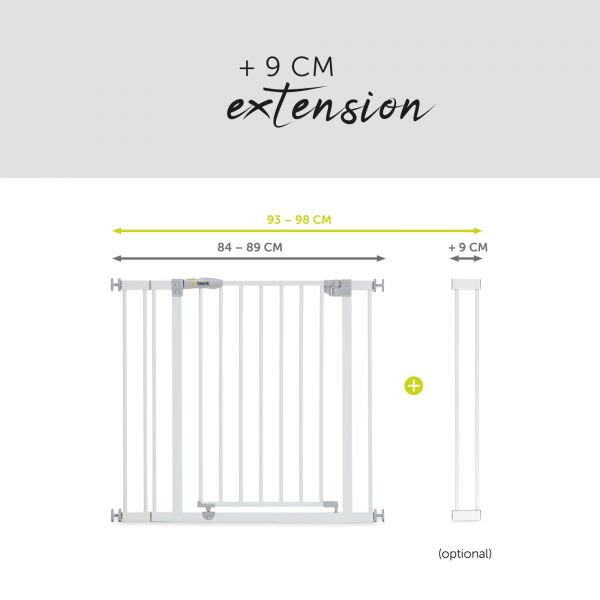 Barrière + Extension de barrière de sécurité Open N Stop 9 cm white