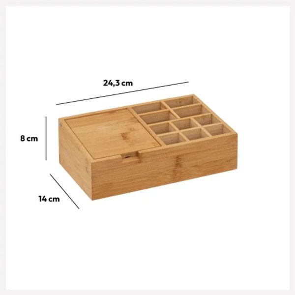 Organiseur avec miroir Tidy smart bambou