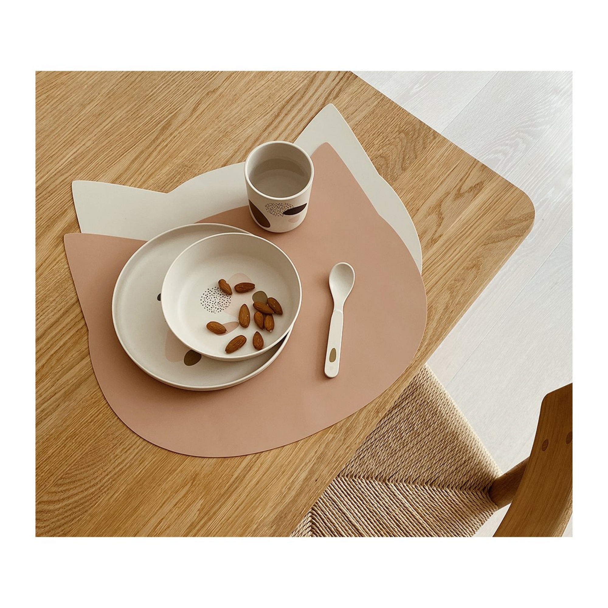 Liewood Lot De 2 Sets De Table Enfant Cat Dark Rose Made In Bebe