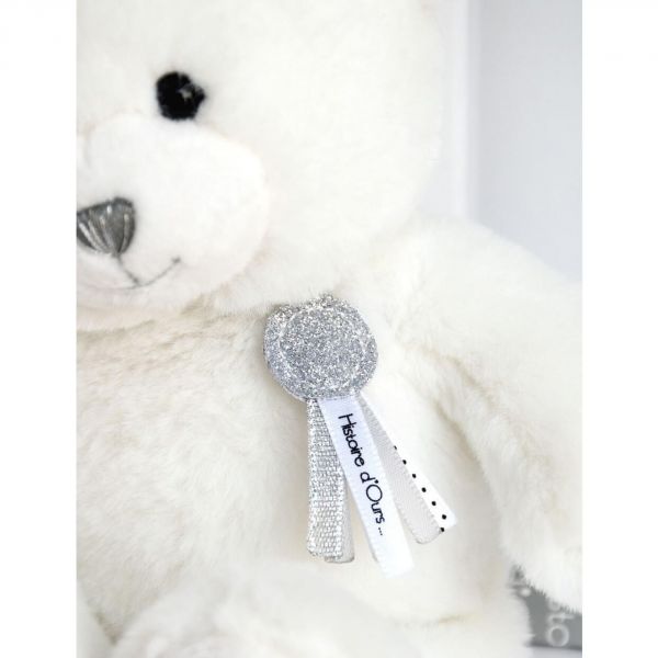 Peluche Ours Charms Blanc 25 cm