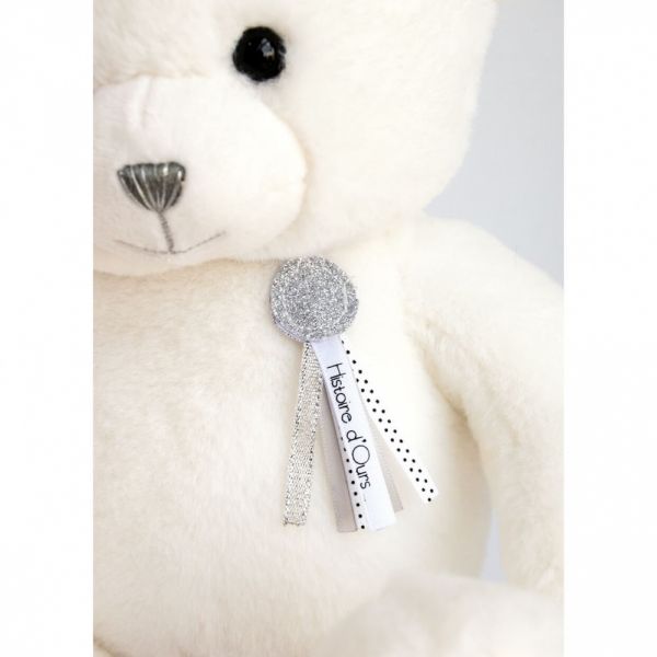 Peluche Ours Charms Blanc 40 cm