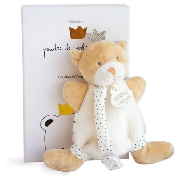 Doudou attache sucette Perlidoudou Ours petit roi