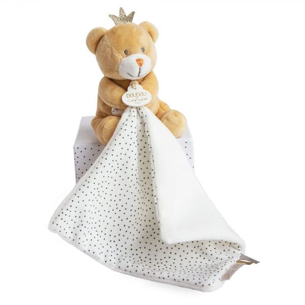 Doudou mouchoir Perlidoudou Ours petit roi