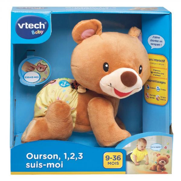 Peluche d'activité Ourson, 1,2,3 suis-moi