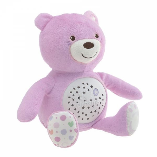 Peluche ourson projecteur Baby Bear First Dreams Rose