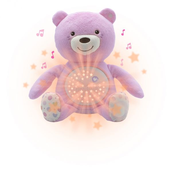 Peluche ourson projecteur Baby Bear First Dreams Rose