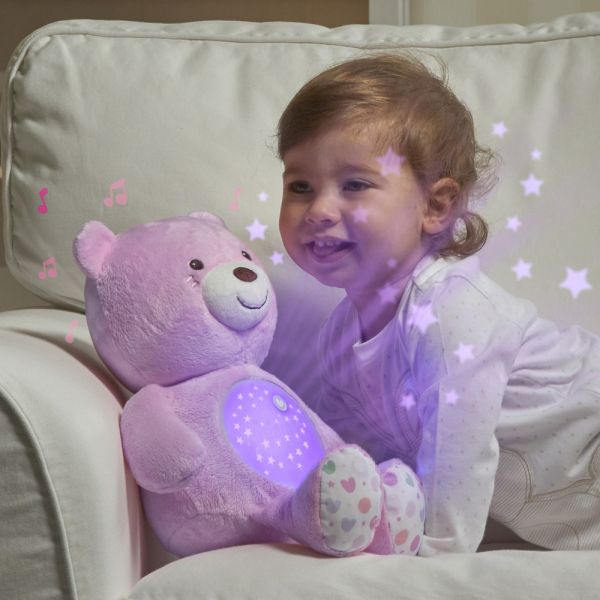 Peluche ourson projecteur Baby Bear First Dreams Rose