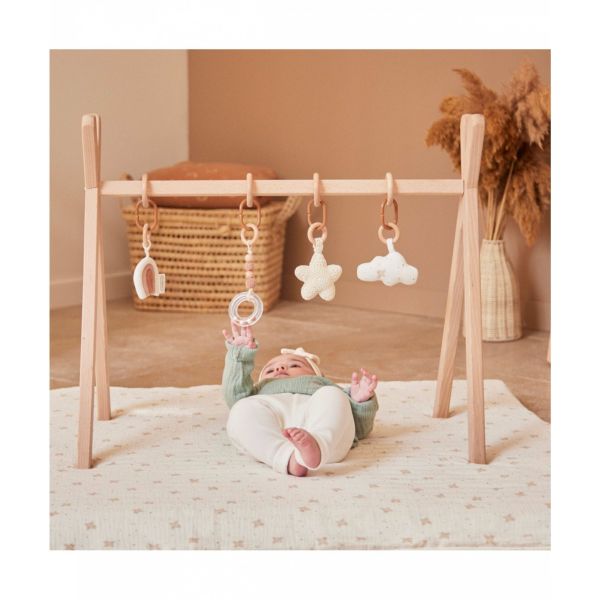 Arche de jeux en bois avec son set d'activités Ecru