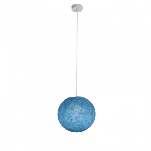 Suspension luminaire simple globe S bleu demin
