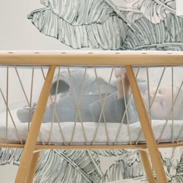 Pack berceau Kumi Desert et matelas coco naturel + alèse et drap housse blanc
