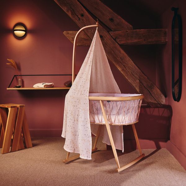Pack berceau Kumi Hazelnut et matelas coco naturel + alèse et drap housse blanc