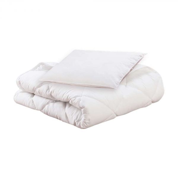 Pack bio couette + oreiller 100x140 cm / 40x60 cm Blanc