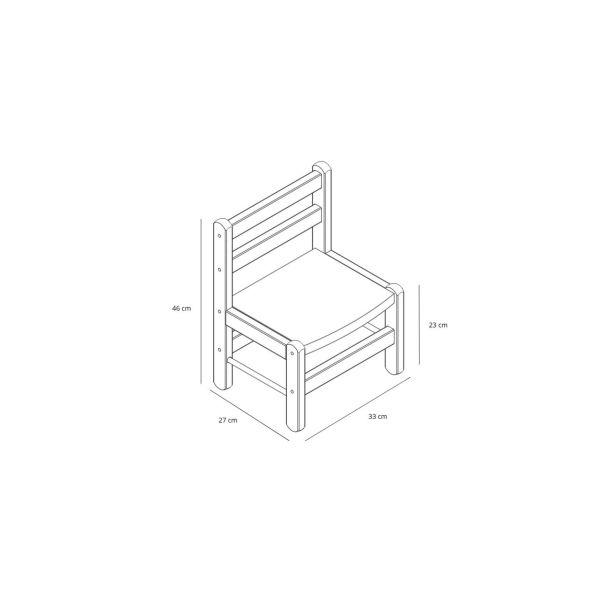 Petit bureau Tom vernis naturel + chaise basse Louise Vernis naturel