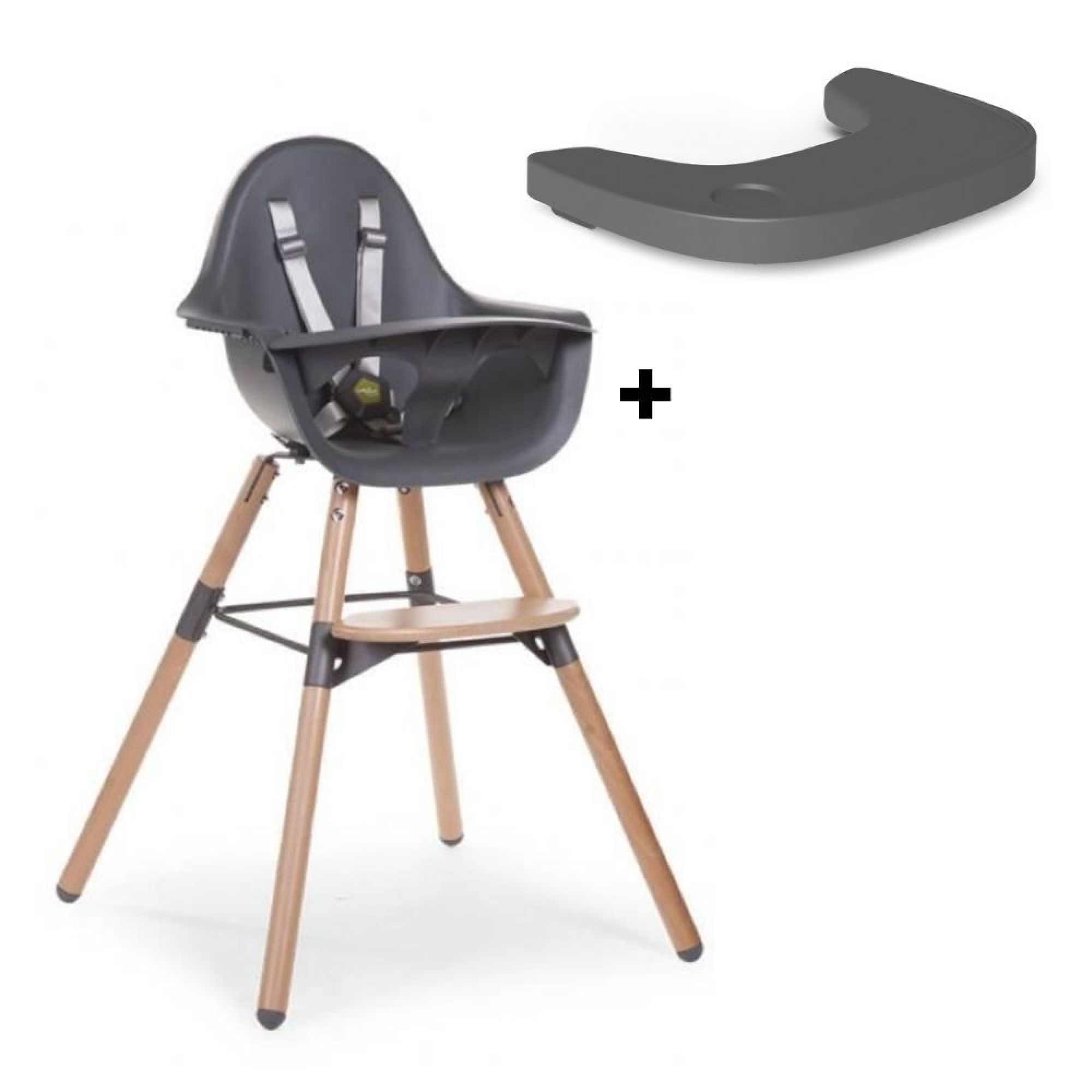 Kit de pieds longs pour chaise haute Evolu + repose-pieds CHILDHOME -  naturel anthracite, Puériculture