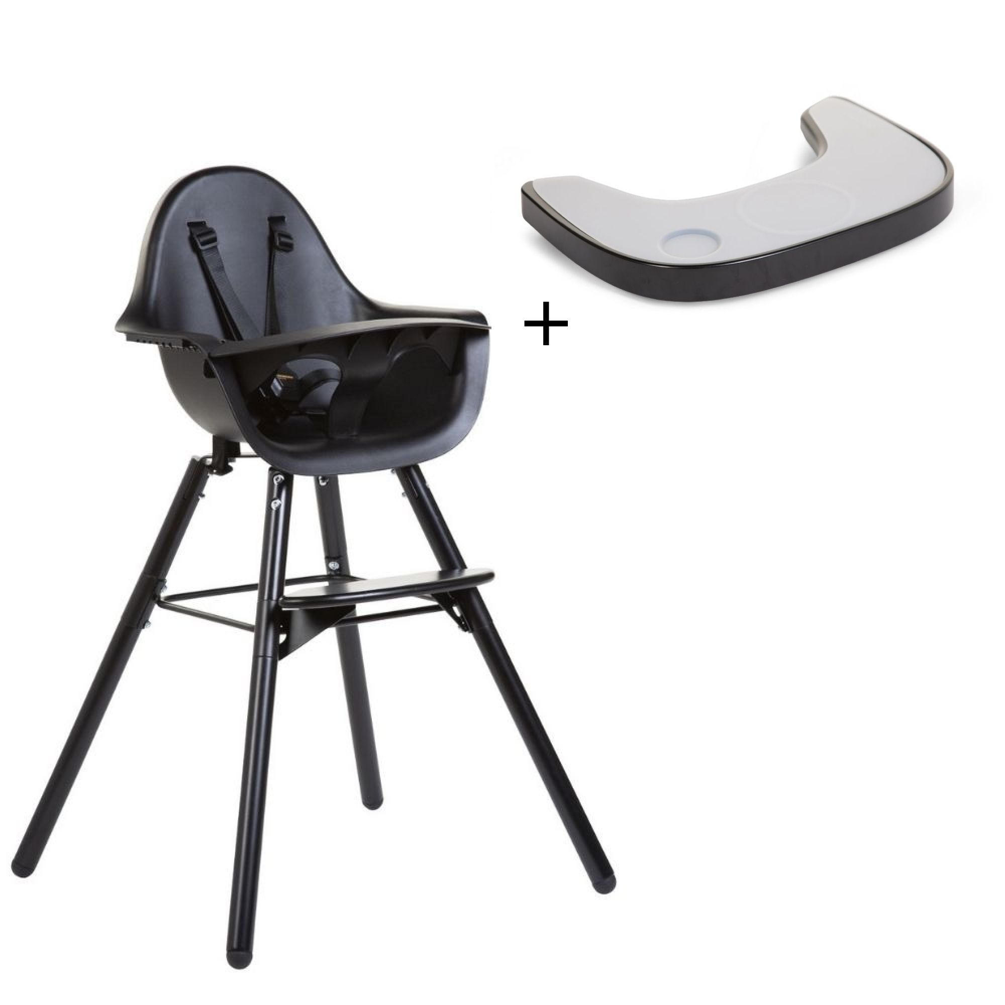 Childhome Pack Chaise Haute Evolu Noire Tablette Made In Bebe