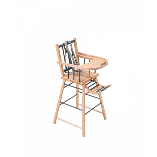Pack Chaise haute André Hybride Kaki et sa tablette blanche