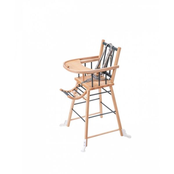 Pack Chaise haute André Hybride Kaki et sa tablette blanche