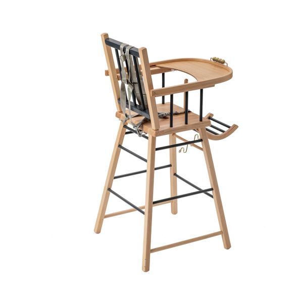 Pack Chaise haute André Hybride anthracite et sa tablette blanche